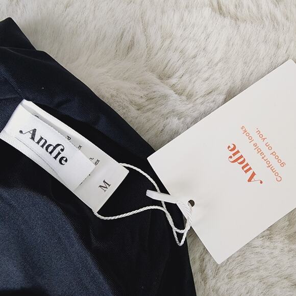 NWT Andie Luzon Black Eco Nylon Open Back One Piece Swimsuit Medium - Picture 7 of 12